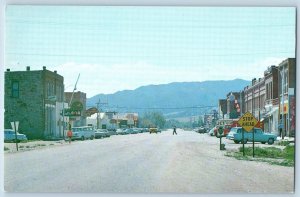 Boulder Montana MT Postcard Seat Jefferson Co Street View Buildings Cars c1960