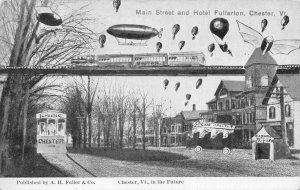 Chester Vermont Main Street and Hotel Fullerton In the Future Postcard AA82949