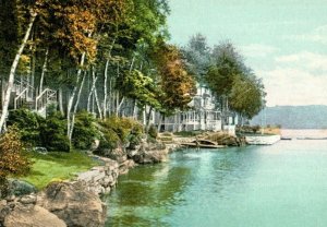 Circa 1910 The Shore At Pine Grove Spring Hotel, Lake Spofford, NH Postcard P22