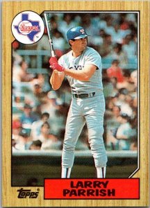 1987 Topps Baseball Card Larry Parrish Texas Rangers sk3503