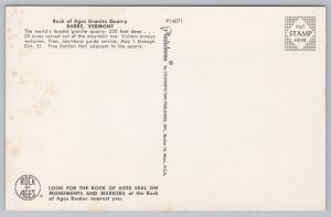 Colourpicture~Rock Of Ages Granite Quarry~Barre VT~Plastichrome~Vintage Postcard