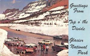 Glacier Nat'l Park Montana Greetings From Logan Pass Summit vintage pc Z25718