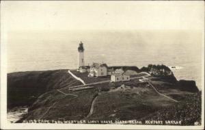 Newport OR Cape Foulweather Lighthouse c1910 Real Photo Postcard