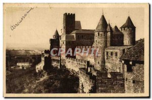 Old Postcard Carcassonne city Chateau Comtal