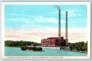 c1920's Citizens Gas & Electric Company Power Plant View Waterloo Iowa Postcard