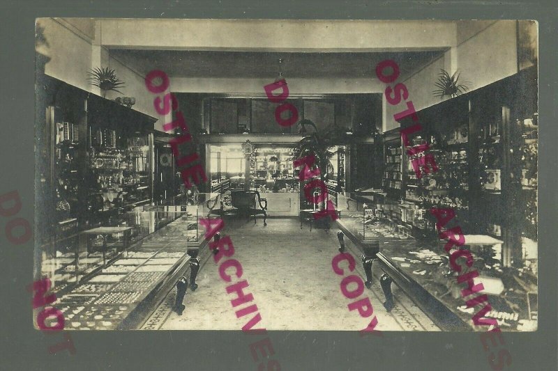 Glencoe MINNESOTA RPPC c1910 INTERIOR JEWELRY STORE Advertising nr Hutchinson