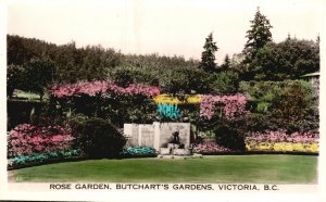 Vintage Postcard 1920's Rose Garden Butchar's Flower Garden Victoria Canada BC