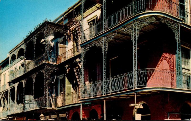 Louisiana New Orleans Lace Balconies Saint Peter Street