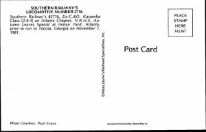 Postcard TRAIN SCENE Toccoa Georgia GA AK8944