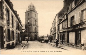 CPA LOUDEAC Rue de Cadelac et la Tour de l'Eglise (1296176)