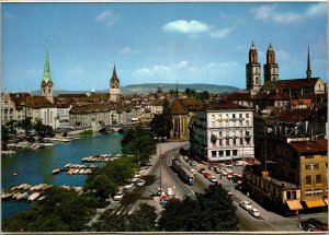 Switzerland Zurich Fraumuenster St Peterskirche und Grossmuenster