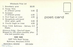 Advertising Postcard, MD, Baltimore, Maryland, Can Can