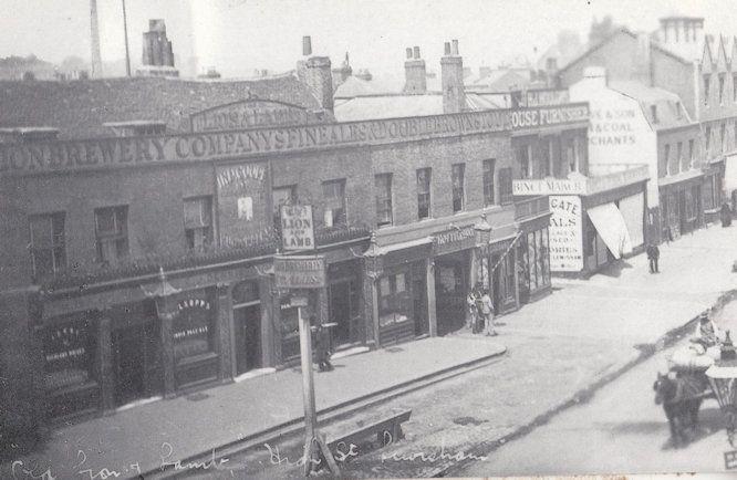 Lewisham London Lion & Lamb Pub Coal Merchants in 1880s Postcard