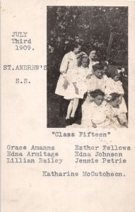 J46/ Chicago Illinois RPPC Postcard c1910 St Andrew's Church Sunday School 351