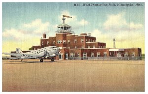 Wold Chamberlain Field Minneapolis Minnesota Airport Vintage Postcard