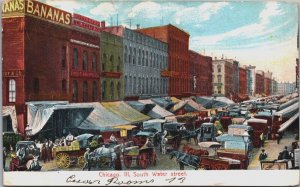 South Water Street Chicago Illinois Vintage Postcard C157