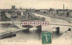 Postcard Old Rennes Panorama Boat Peniche