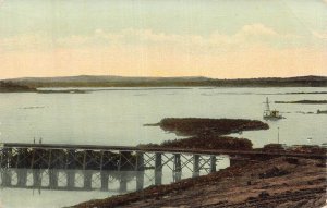 Gatun Lake Panama Canal Zone Spillway Floating Islands Bridge Postcard c1910s