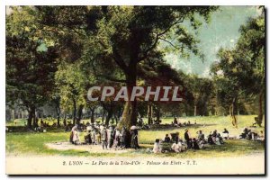 Postcard Old Lyon Parc de la Tete Gold Lawn frolics