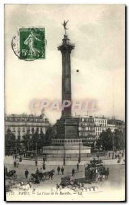 Old Postcard The Paris Bastille Flace