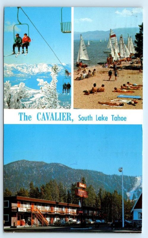 SOUTH LAKE TAHOE, California CA ~ Roadside THE CAVALIER Motel c1970s  Postcard