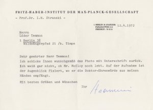 Ivan Stranski Bulgarian & WW2 Soviet Union Chemist Hand Signed Letter