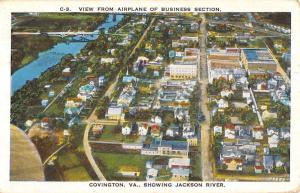 Covington Virginia Jackson River Aerial View Antique Postcard K17922