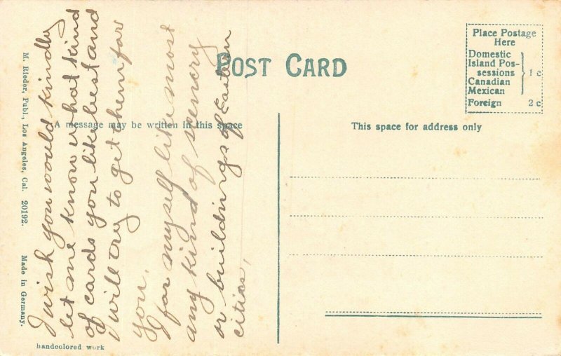 LP72  Visalia California Grammar School  Albertype Postcard 