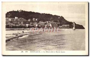 Old Postcard Honfleur Mont Joli at high tide