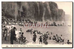 Old Postcard The Dieppe Cliffs Beach and Pier