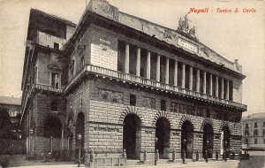 L278 Italy Napoli Naples Teatro S Carlo Theatre vintage postcard