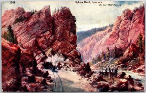 Colorado CO, 1909 Sphinx Head Rock, on Moffat Road, Mountain, Vintage Postcard