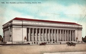 Vintage Postcard 1910's New Post Office Bldg. & Federal Building Denver Colorado