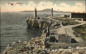 Gibraltar Lighthouse PAQUEBOT Cancel c1910 Postcard