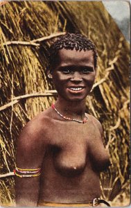 South Africa A Pleasant Facer Native Zulu Vintage Postcard C094