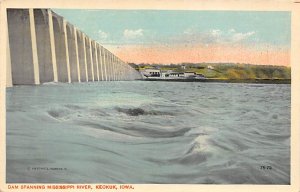 Dam Spanning Mississippi River Keokuk, Iowa