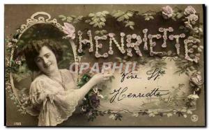 Postcard Old Henriette Surname