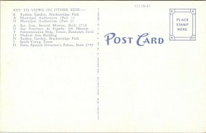 Vintage 1930's Large Letter Greetings San Antonio Texas TX Linen Postcard
