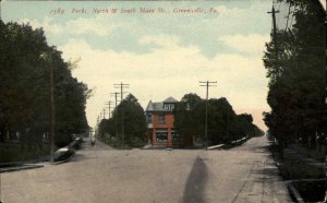 Greenville Pennsylvania PA Forks North of South Main c1910 Vintage Postcard