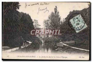 Old Postcard Chalons Sur Marne Le Jardin du Jard and Caisse Epargne d