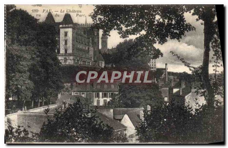Old Postcard Pau The castle seen from the park