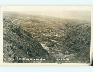 Pre-1918 rppc OVERHEAD VIEW OF CANYON IN BADLANDS Rapid City SD r7077