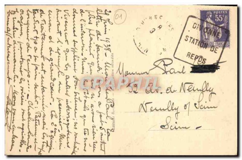 Old Postcard Divonne les Bains Hotels Great Lake