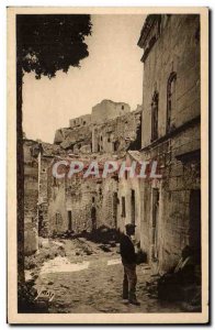 Old Postcard Les Baux Street furnaces and castle