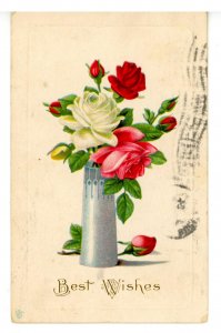 Greeting - General, Best Wishes, Good Luck, etc…   (postal ink, crease)