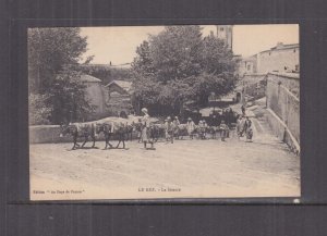 TUNISIA, LE KEF, LA SOURCE, GROUP OF MEN & DONKEYS, 1926 ppc., unused.