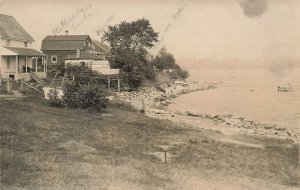 Belfast ME Along The Shore Homes Real Photo Postcard