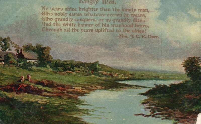 Vintage Postcard 1907 Kingly Men Poem For The Noble Man By Mrs. J. C. R. Dorr