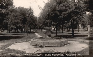 Vintage Postcard City Park Fountain Belmond Iowa RPPC