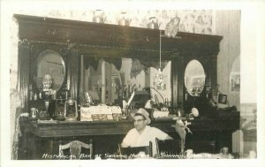 Historical Bar Shaniko Hotel Oregon Roadside 1950s RPPC Photo Postcard 20-10798